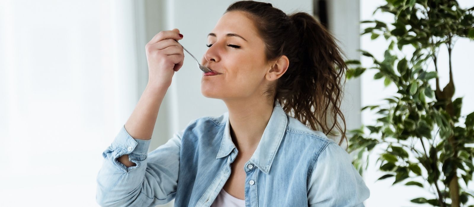 woman food meal warm natural light calm