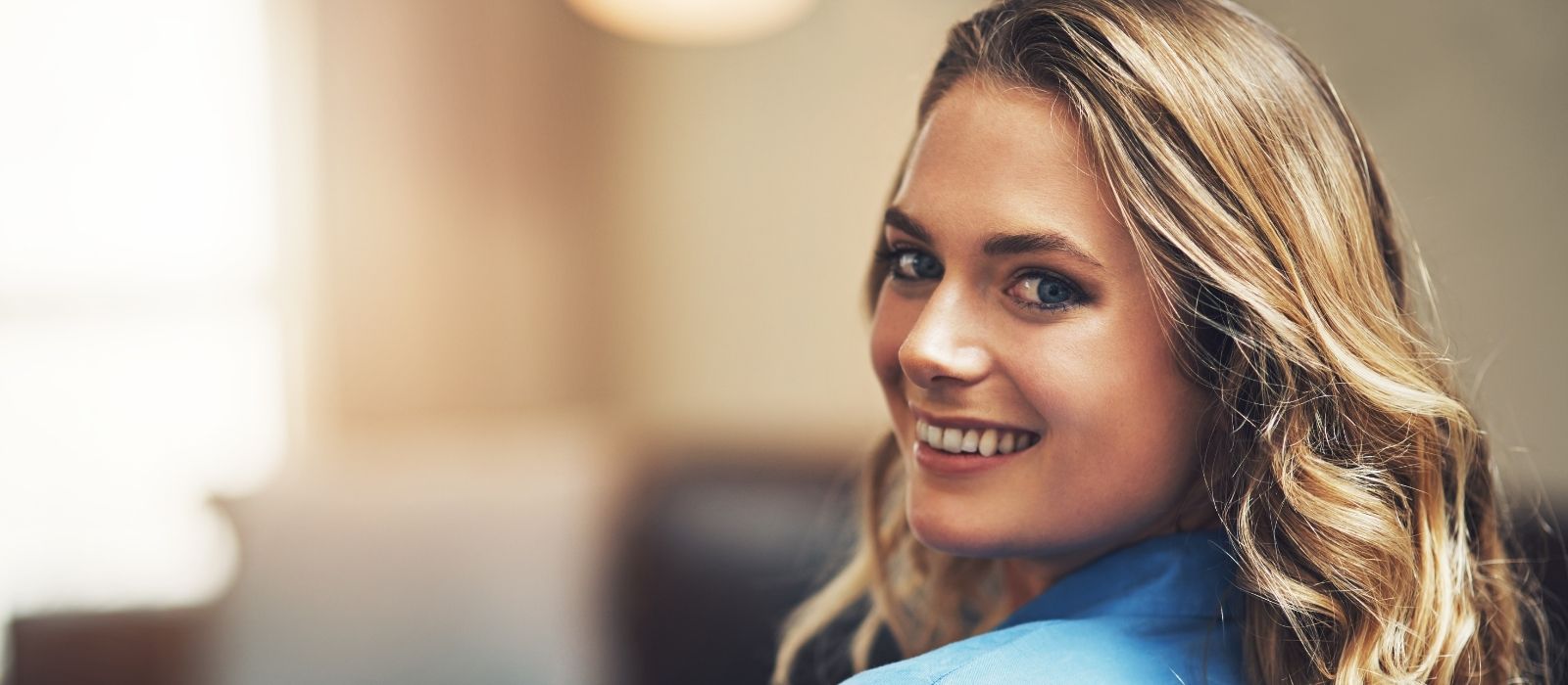 woman calm interior warm soft natural light