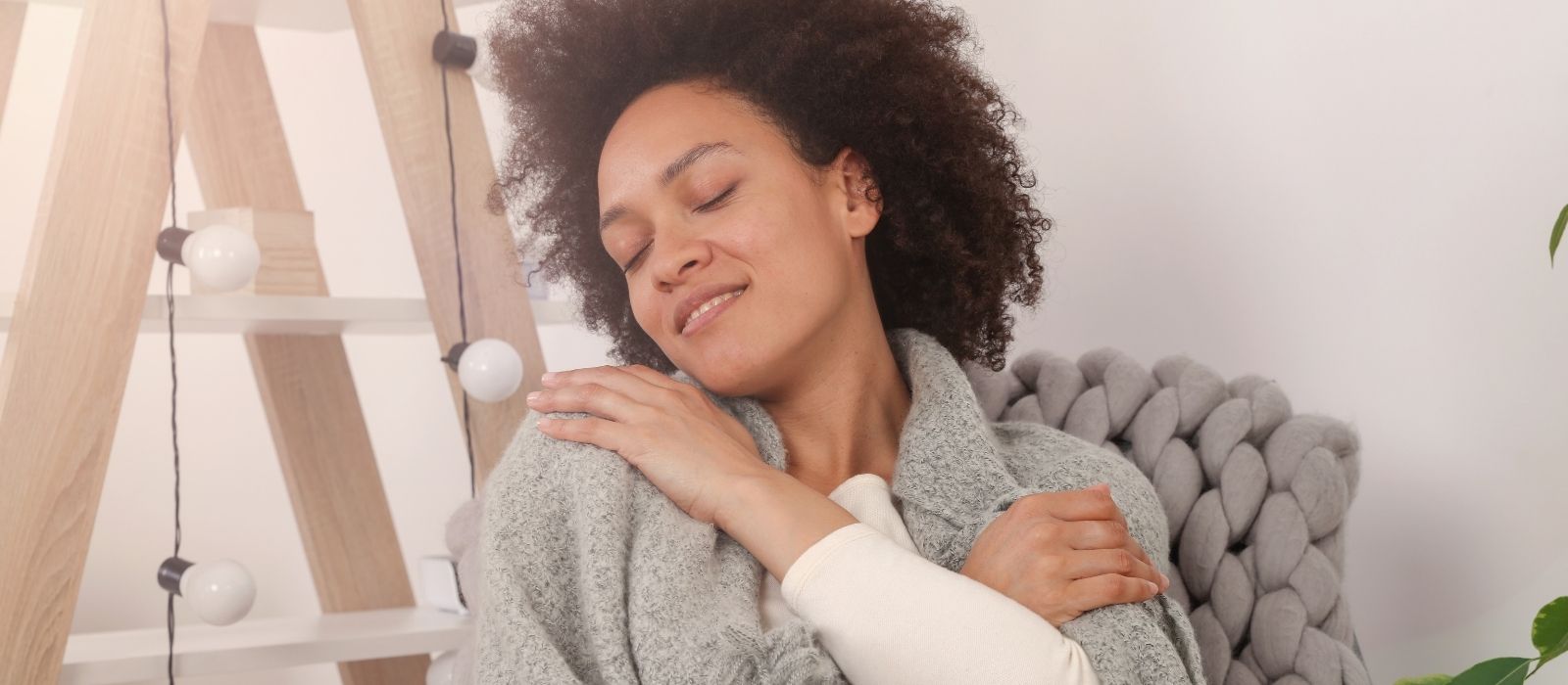 woman calm self care peaceful mindful